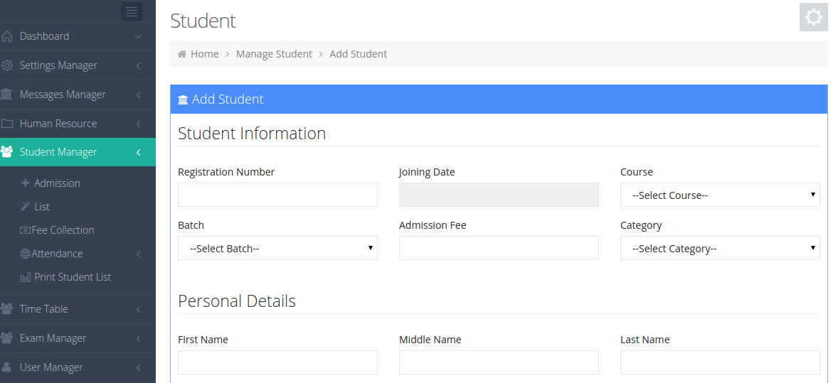School Student Management System